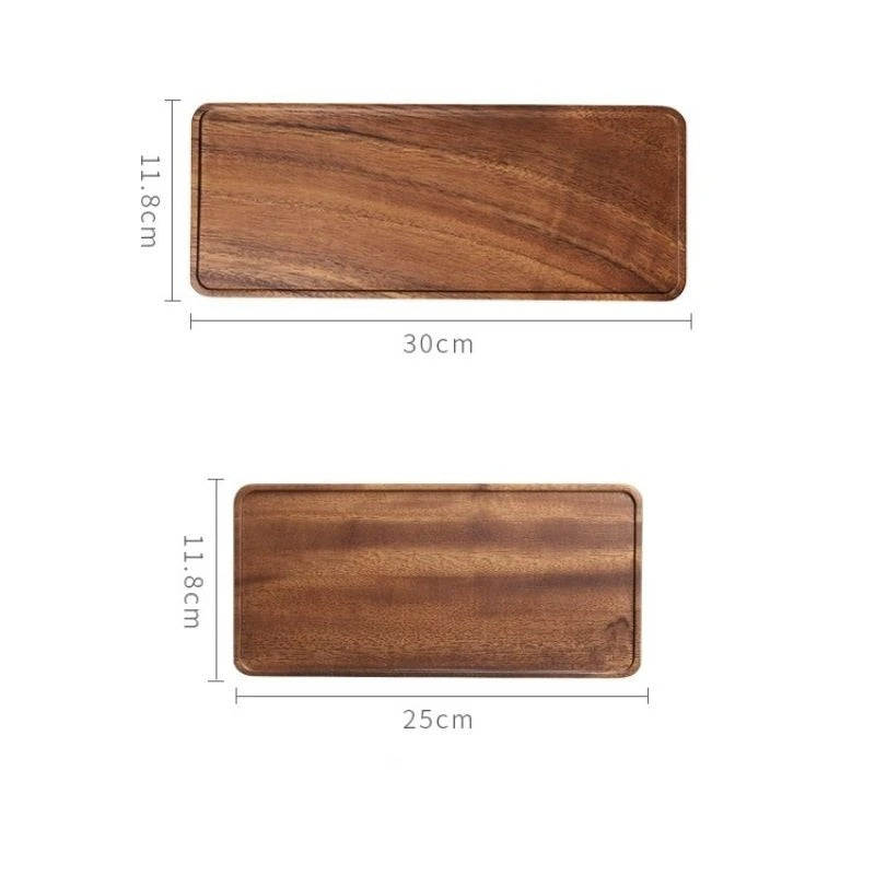 Natural Wooden Serving Rectangular Tray - 1pc