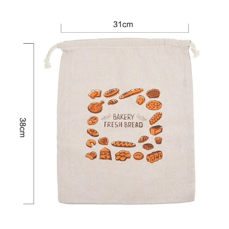4pc Reusable Linen Bread Storage Bags