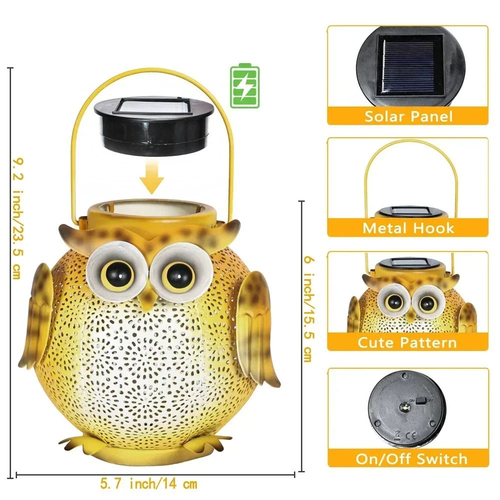 Solar Owl Hanging Lantern – Waterproof Outdoor Decorative Light