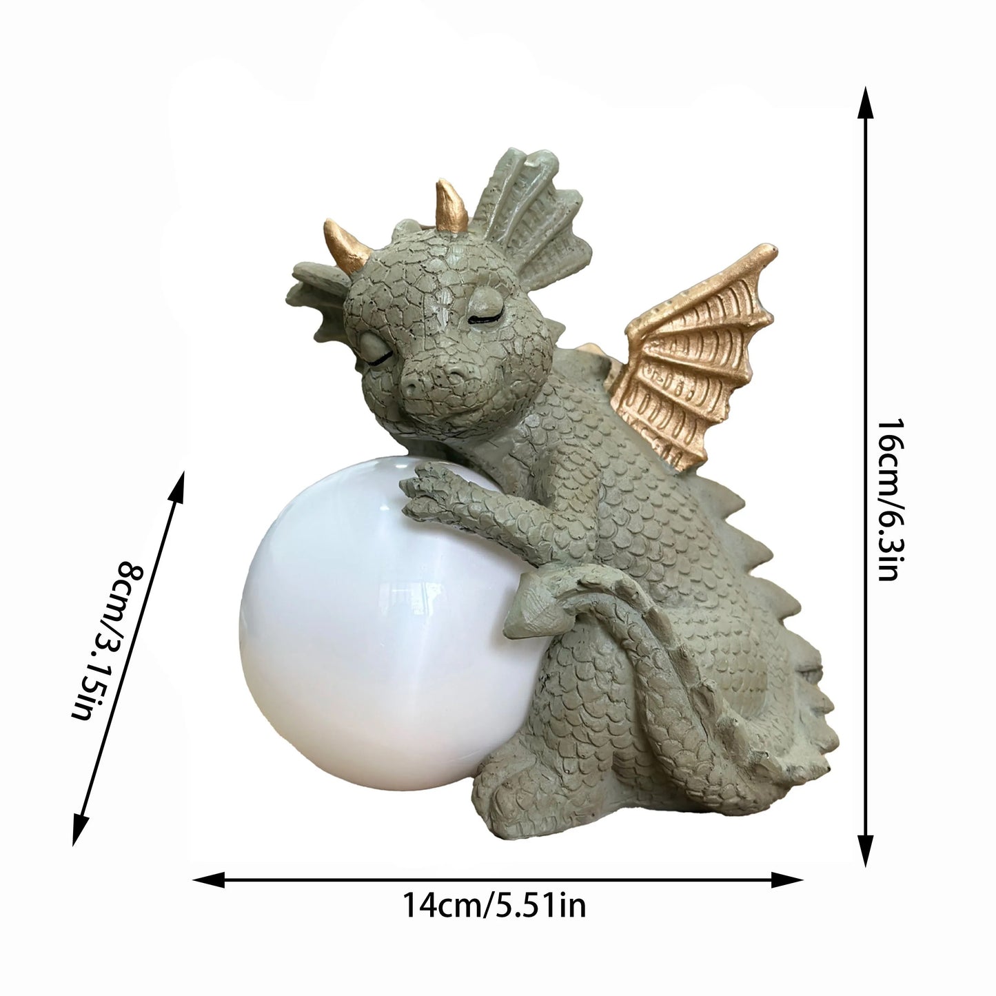 Moon Guardian Solar Dragon Statue