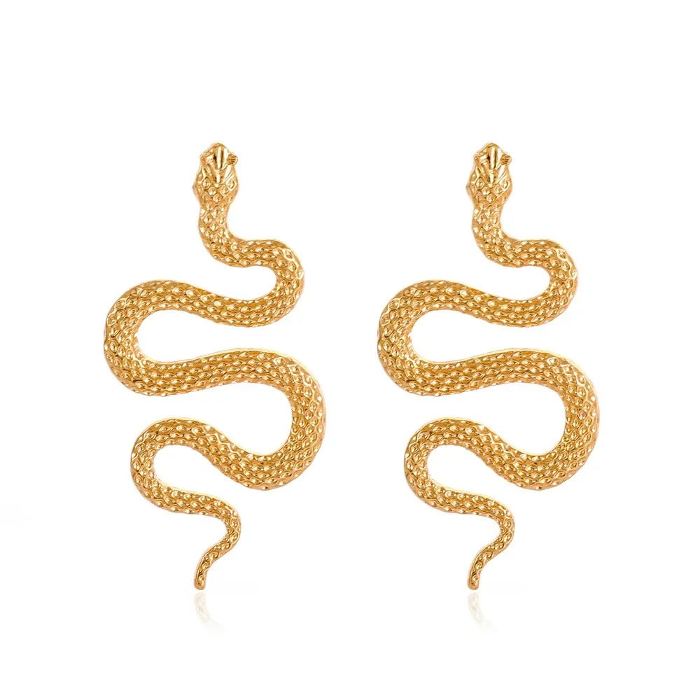Textured Snake Statement Earrings