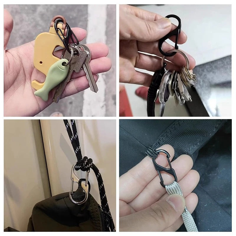 5PCS Mini Tactical S-Type Carabiner Clips