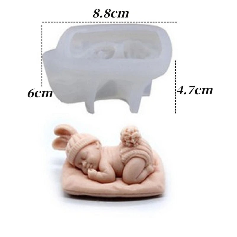 3D Sleeping Baby Silicone Mold