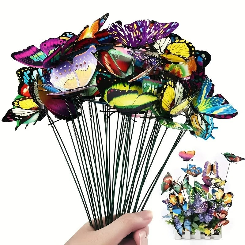24pcs Glow-in-the-Dark Butterfly Garden Stakes