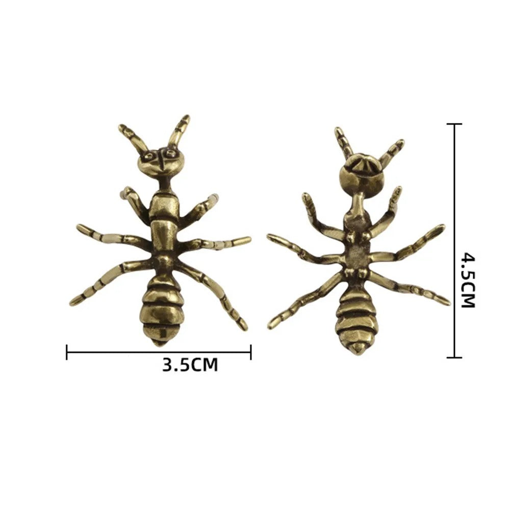 Brass Ant Figurine – Miniature Vintage Desk Ornament