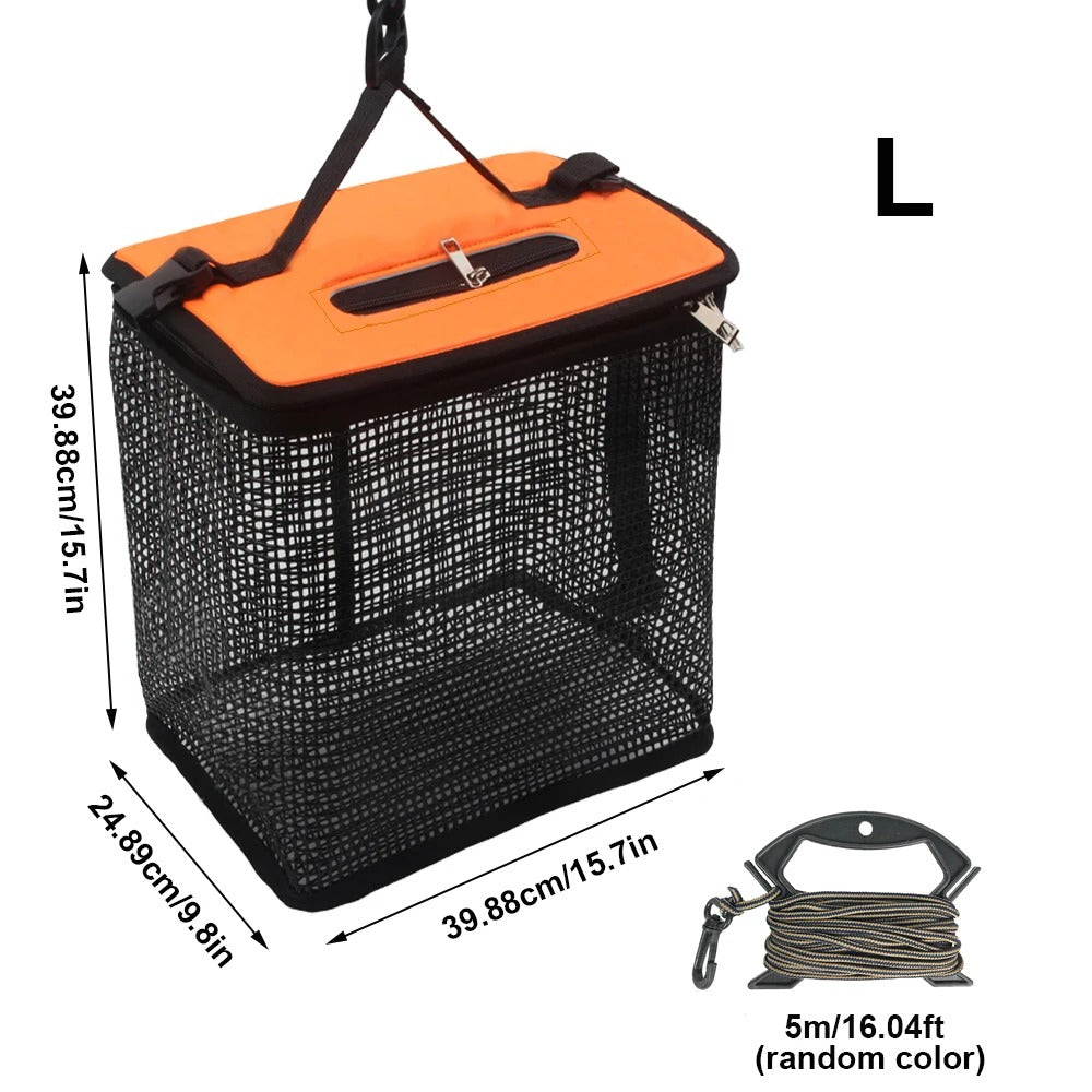 Foldable Floating Fish Basket with Free 5m Rope