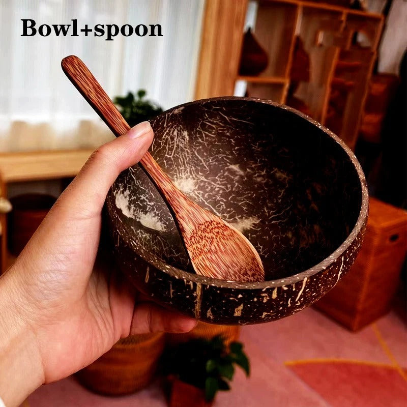 Natural Coconut Bowl with Spoon