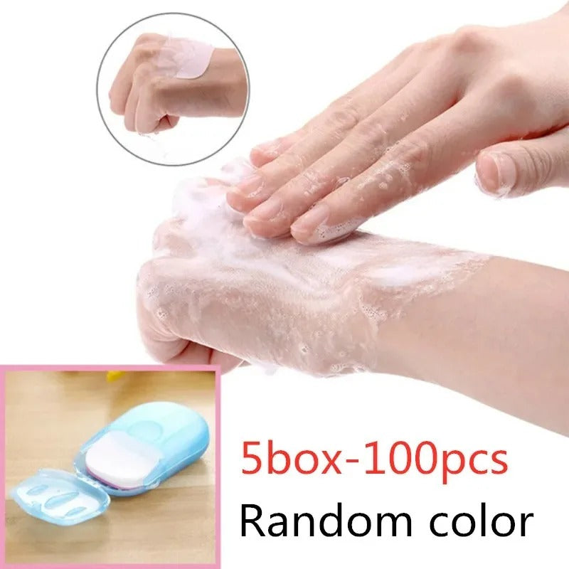 5 Boxes Portable Soap Paper Sheets (100pcs)