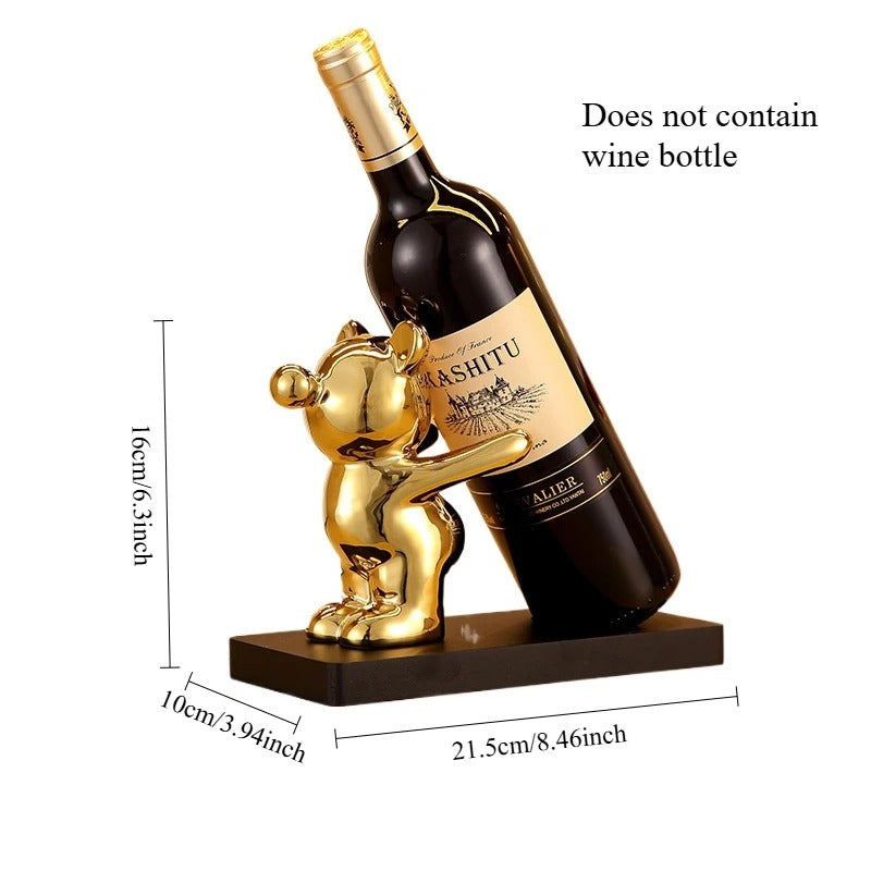 Luxury Ceramic Teddy Bear Wine Rack