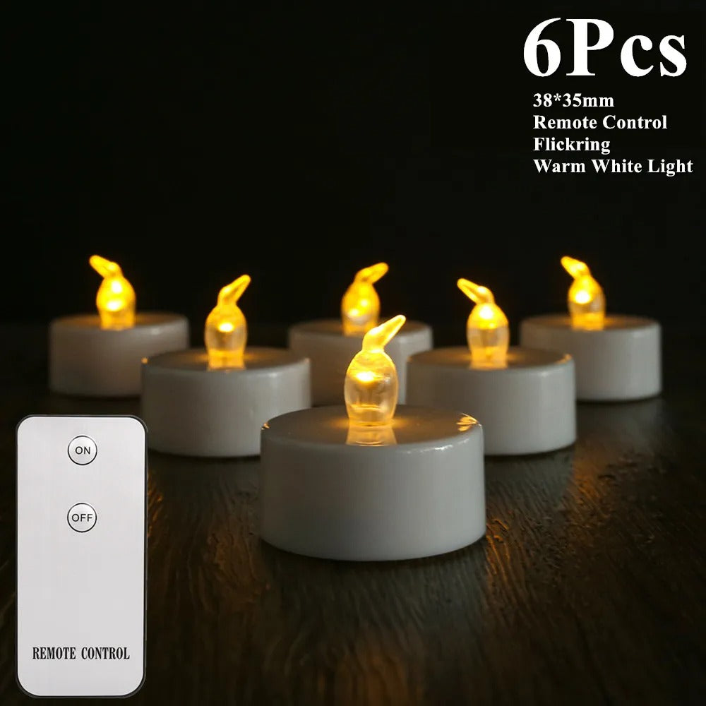 Flickering LED Tealight Candle Set -6pcs