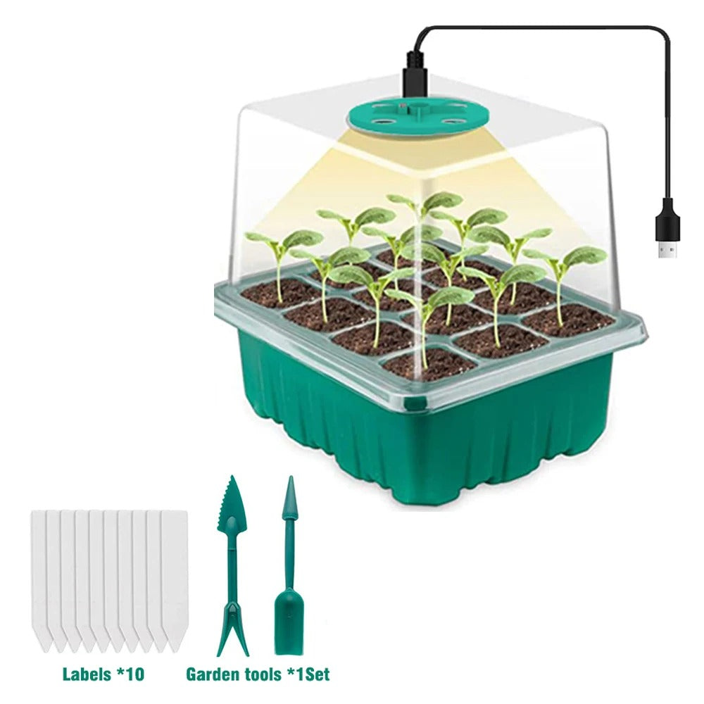5-Pack Seed Starter Trays with LED Grow Lights