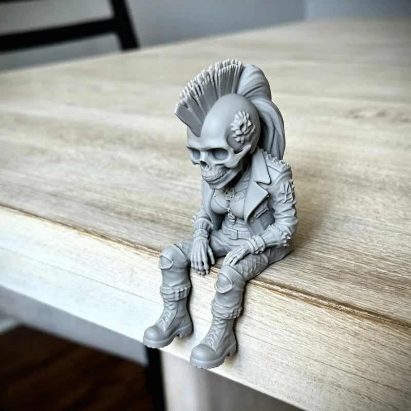 Gothic Punk Skeleton Couple Figurine Set