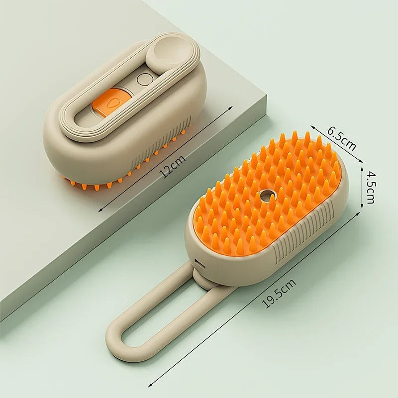 3-in-1 Cat Grooming Brush with Mist Spray – USB Rechargeable
