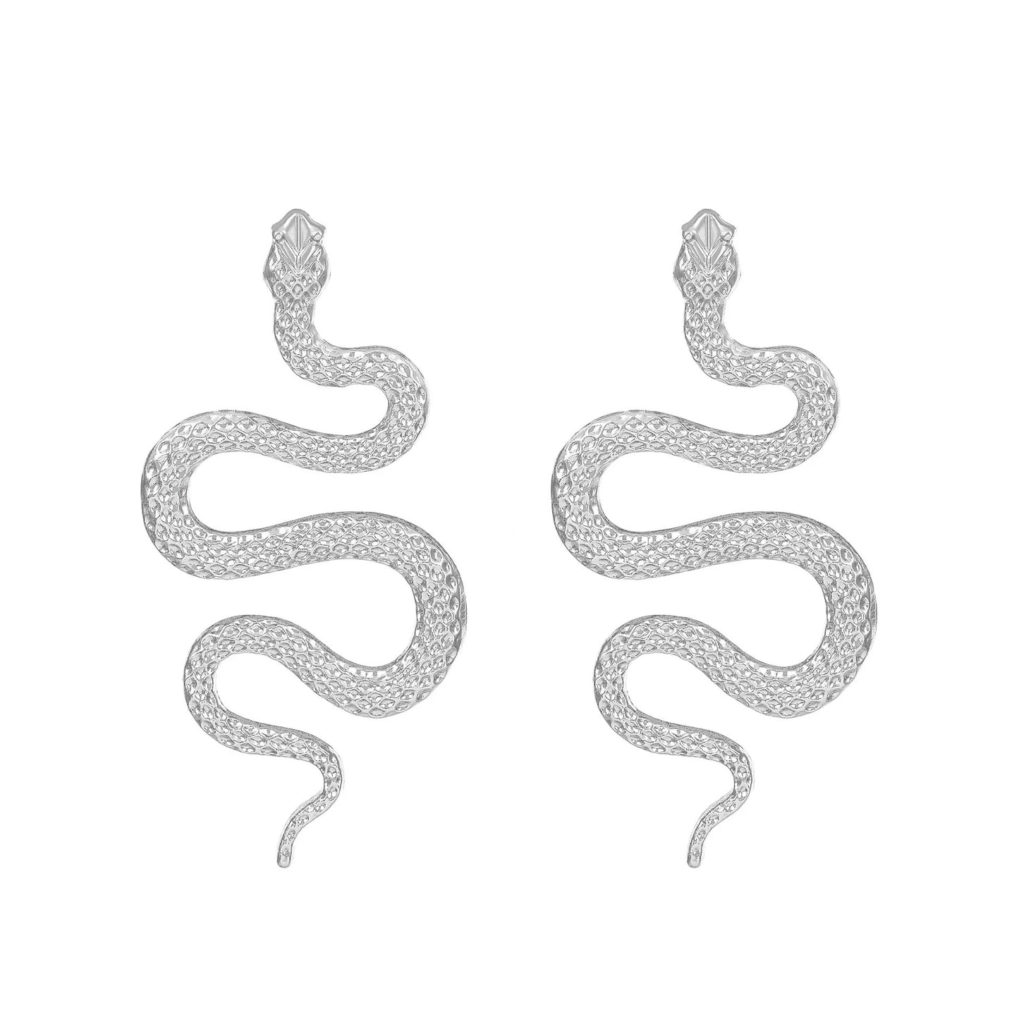 Textured Snake Statement Earrings