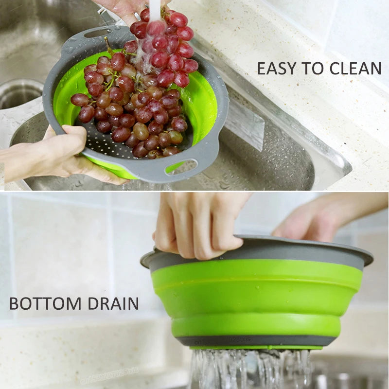 Foldable Drain Fruit Basket