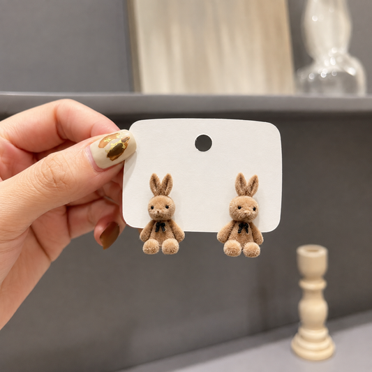 Cute Plush Bunny Stud Earrings