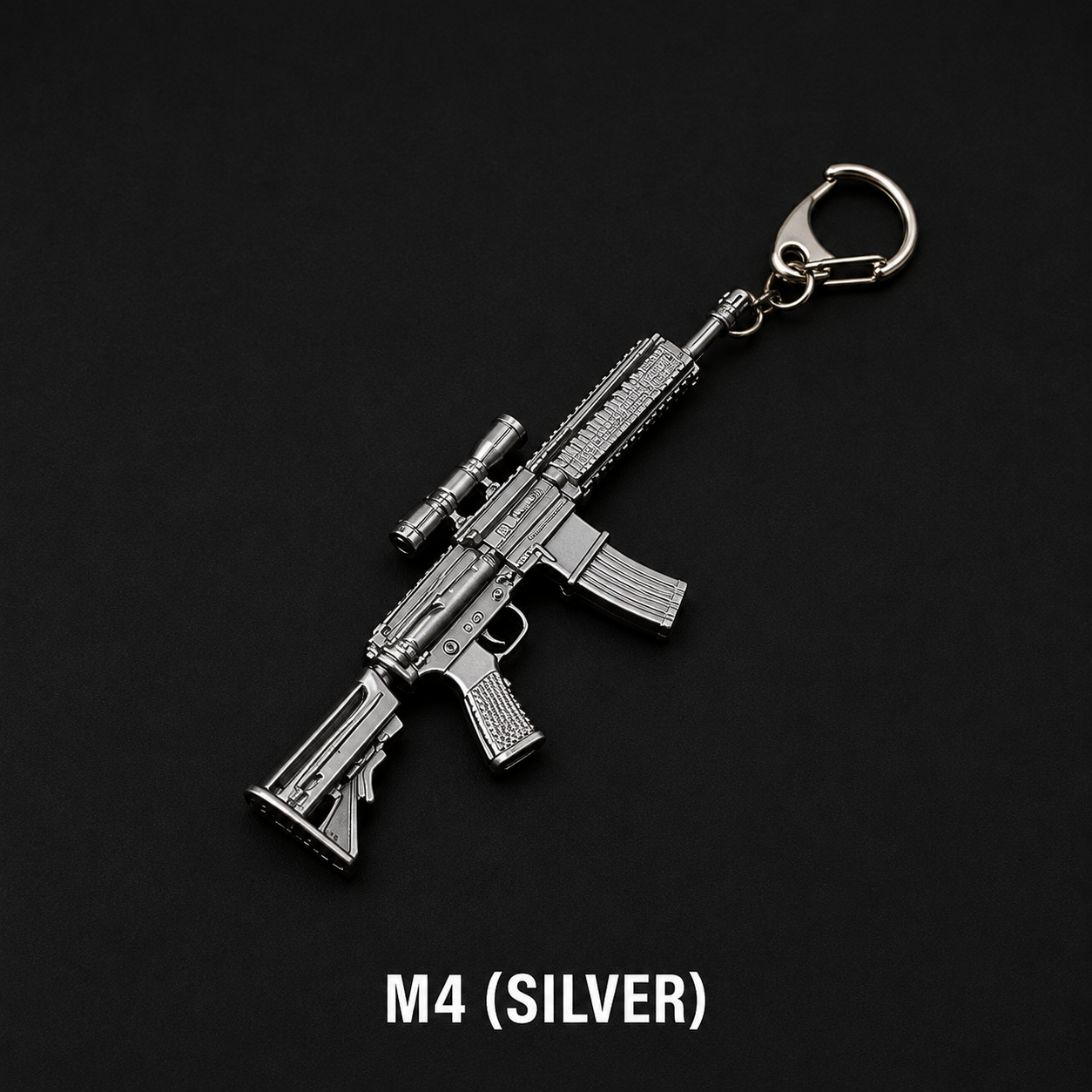 Rifle Keychain – Detailed Metal Gun Model Key Ring for Keys