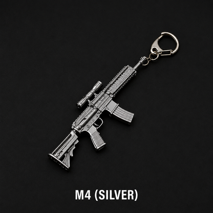 Rifle Keychain – Detailed Metal Gun Model Key Ring for Keys