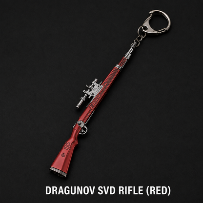 Rifle Keychain – Detailed Metal Gun Model Key Ring for Keys