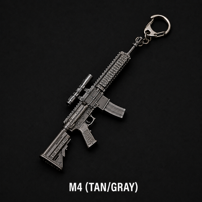 Rifle Keychain – Detailed Metal Gun Model Key Ring for Keys
