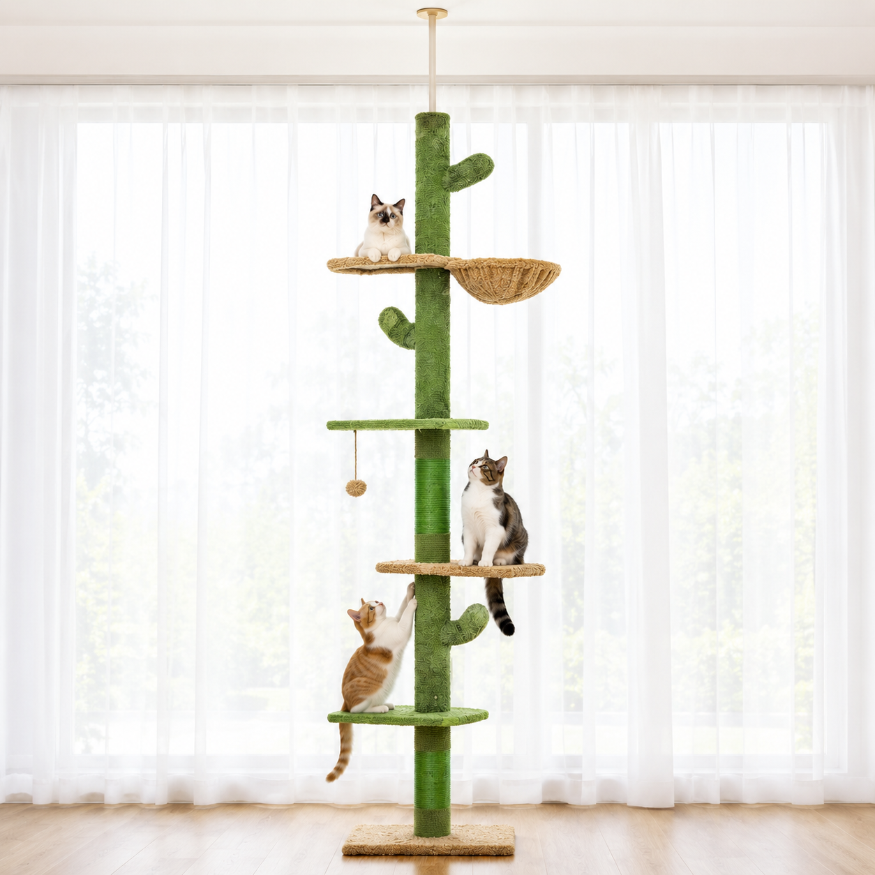 Floor-to-Ceiling Cactus Cat Tree