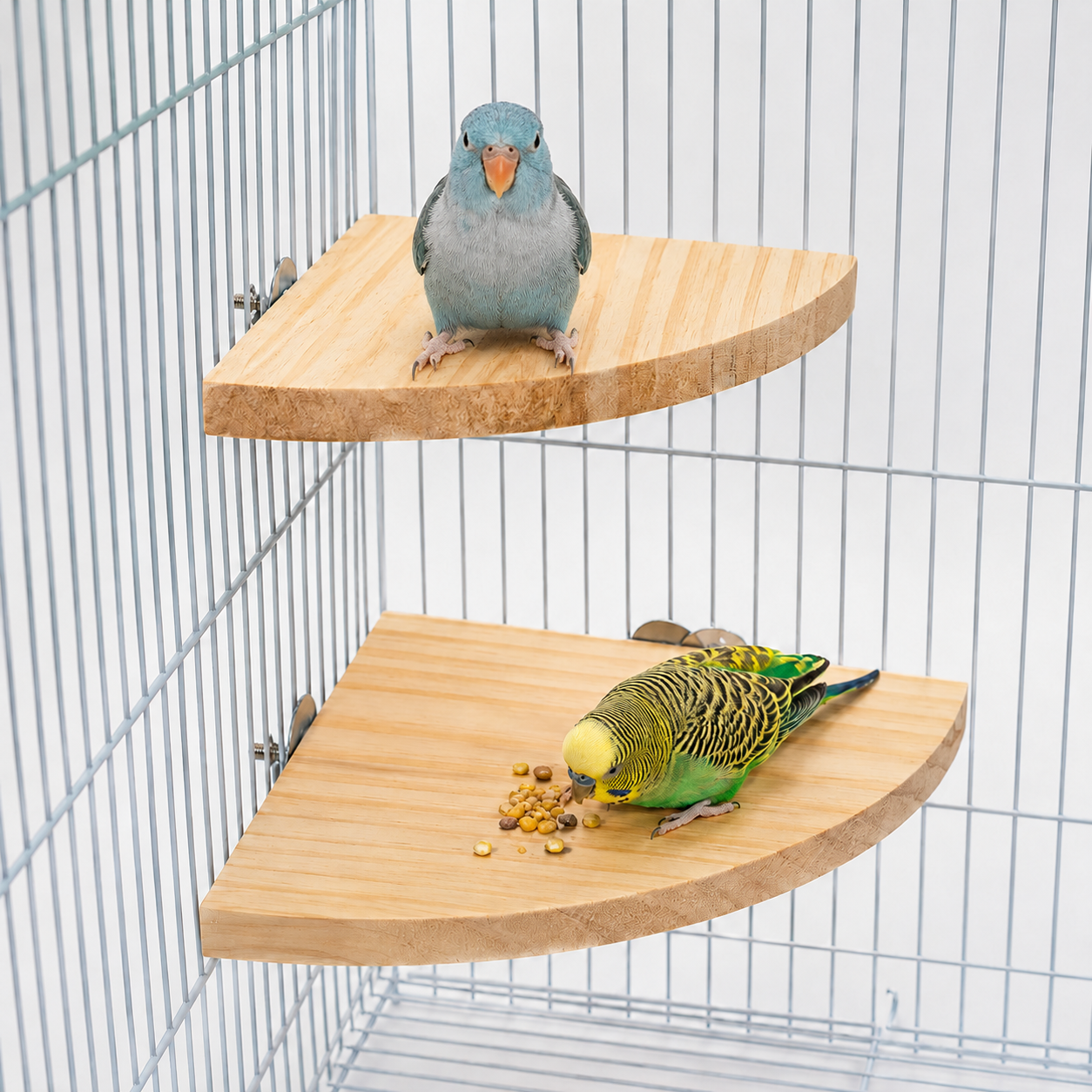 Wooden Bird Cage Perch Platform