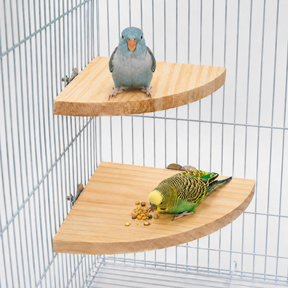 Wooden Bird Cage Perch Platform