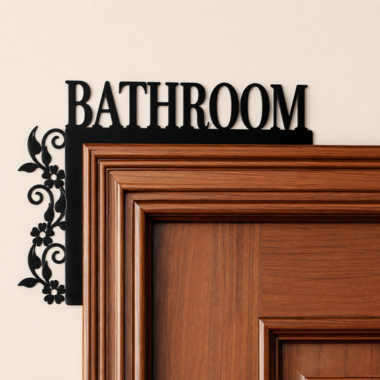 Elegant Metal Bathroom Sign