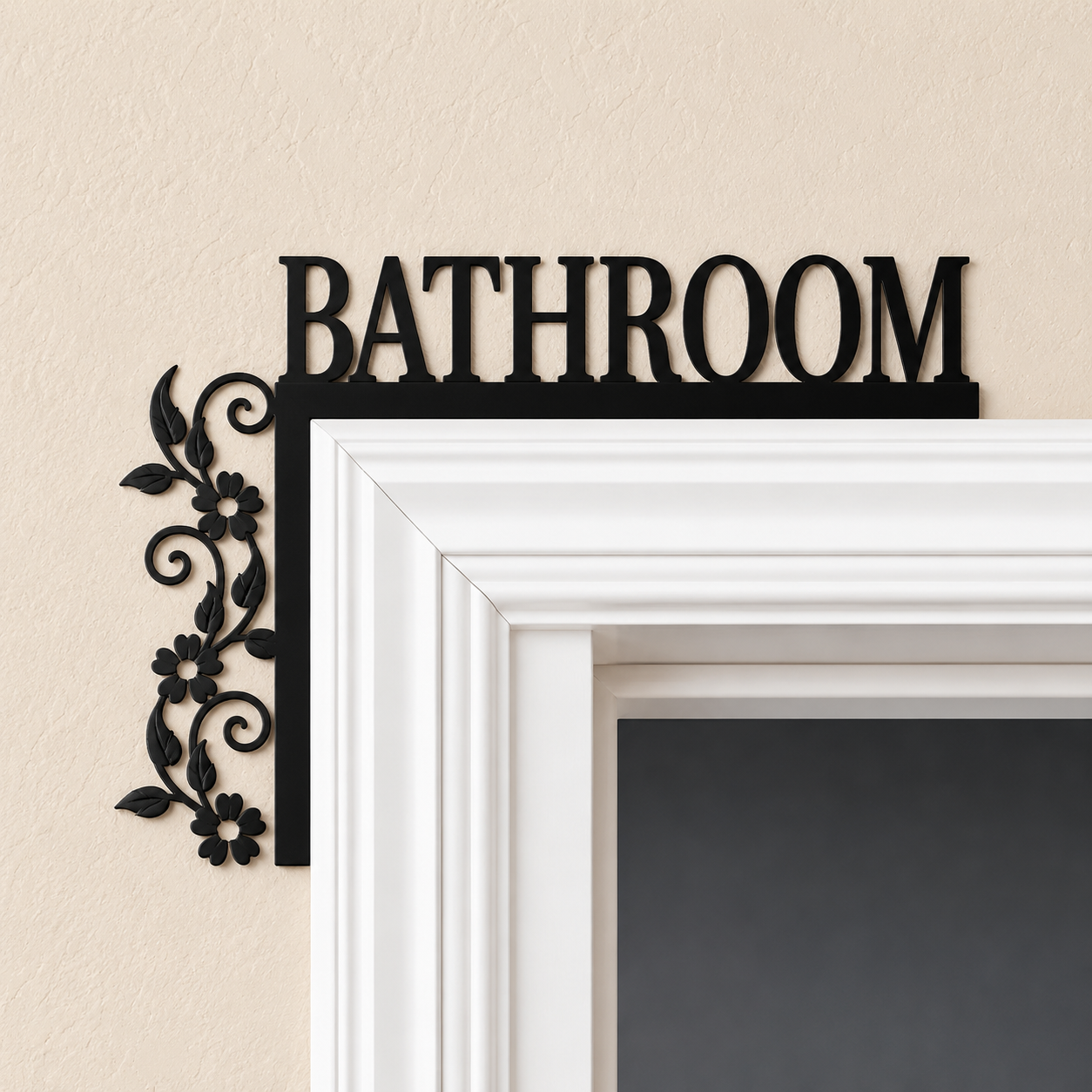 Elegant Metal Bathroom Sign