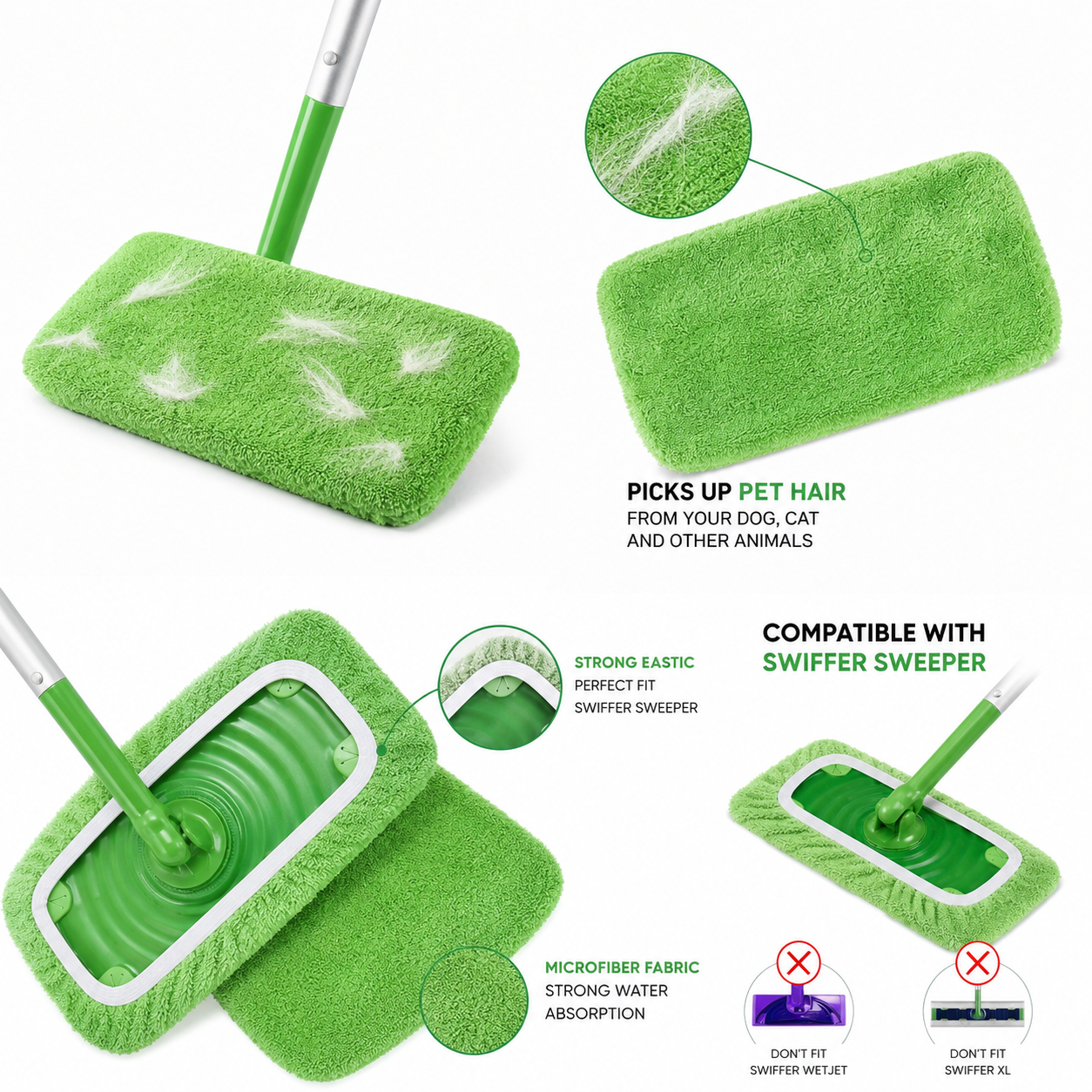 Reusable Ultra Fine Fiber Mop Replacement Pads
