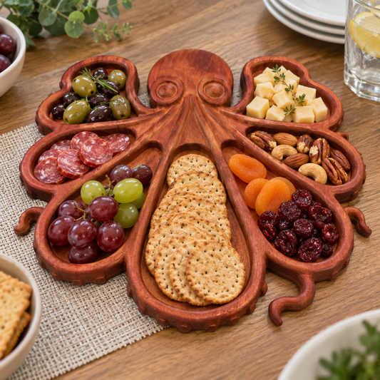 Wooden Octopus Serving Tray