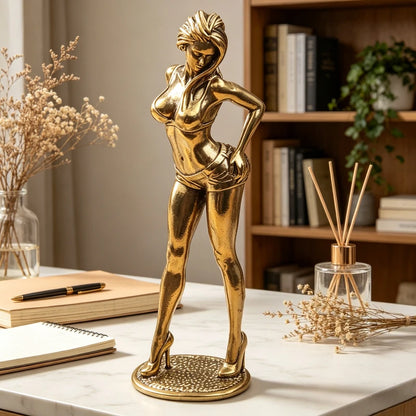 Vintage Woman Copper Figurine