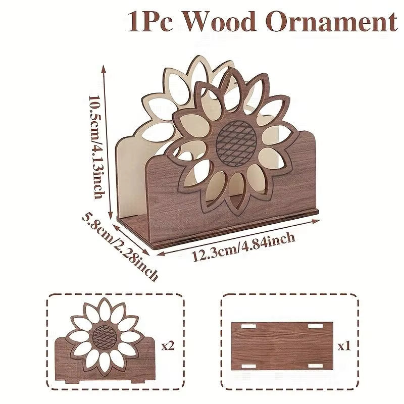 Sunflower Wooden Napkin Holder