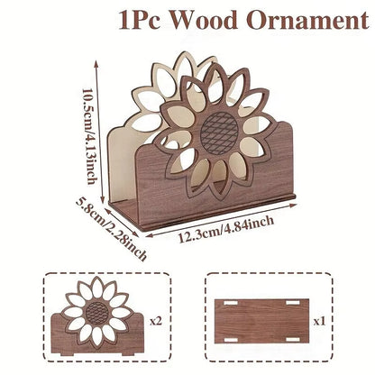 Sunflower Wooden Napkin Holder