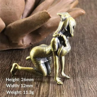Kneeling Woman Brass Figurine