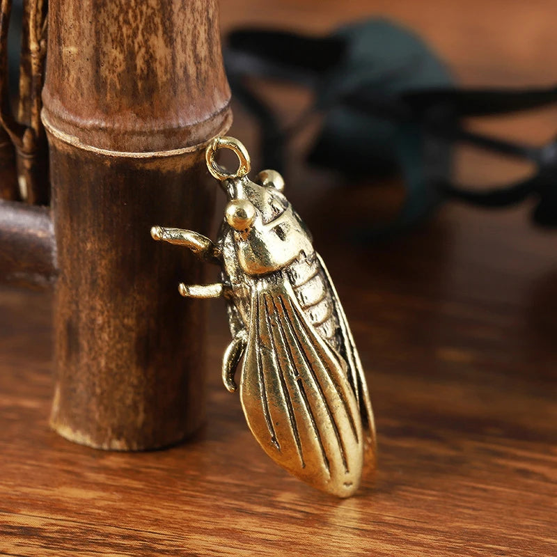 Brass Cicada Keychain