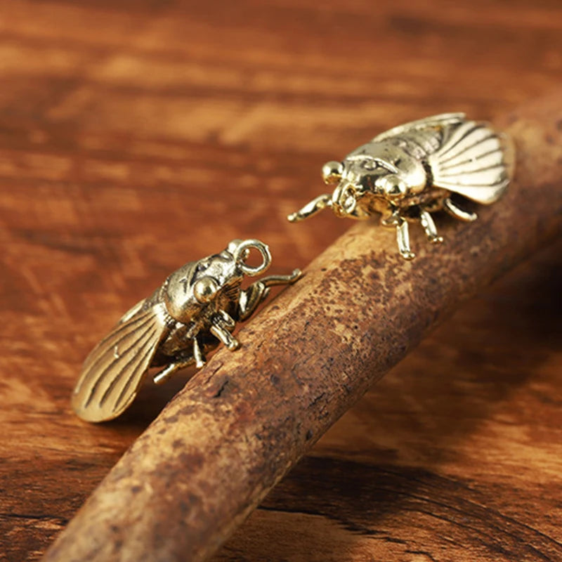 Brass Cicada Keychain