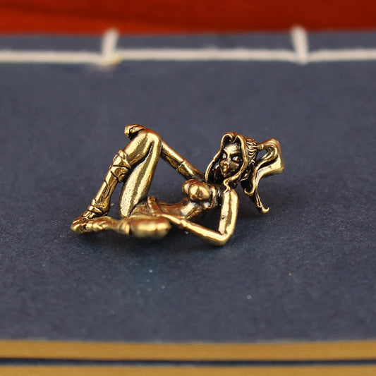 Ponytail Girl Brass Figurine