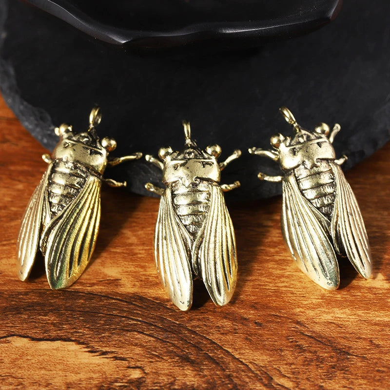 Brass Cicada Keychain