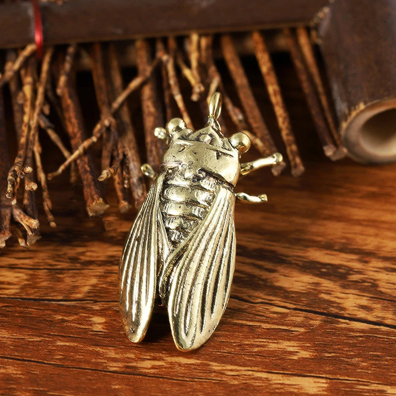 Brass Cicada Keychain