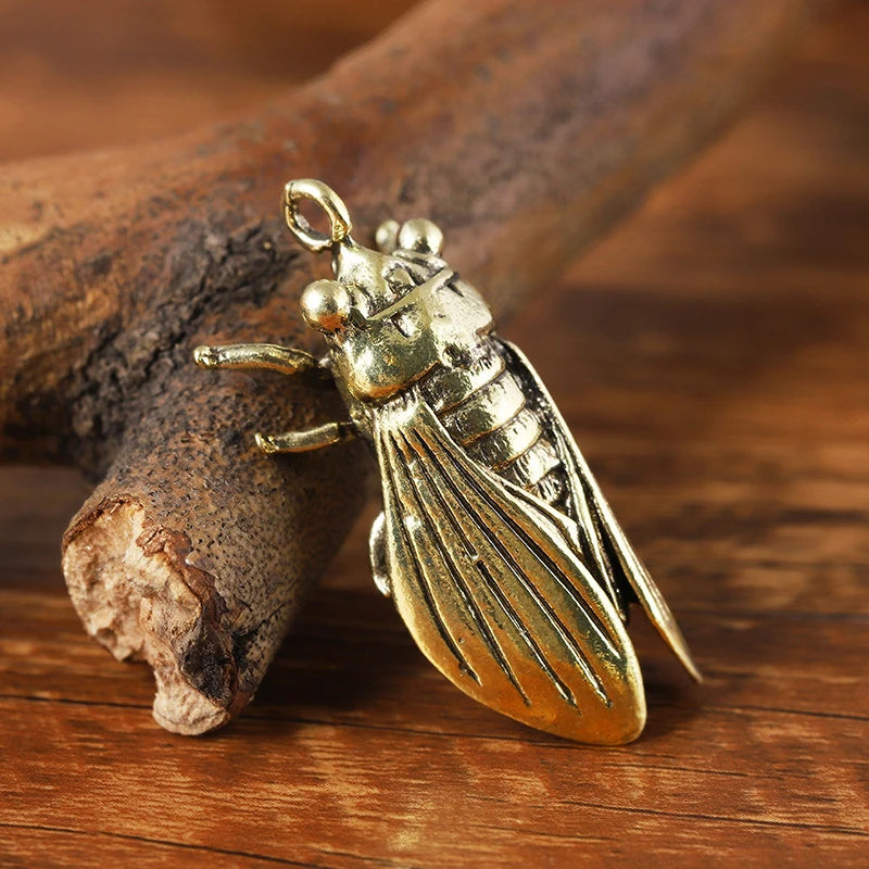 Brass Cicada Keychain