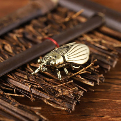 Brass Cicada Keychain