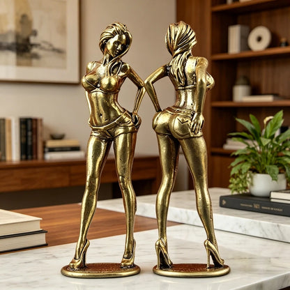 Vintage Woman Copper Figurine