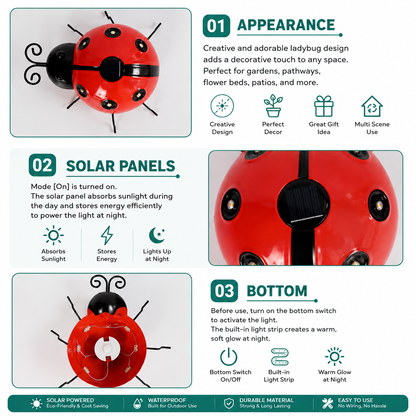 Solar Ladybug Garden Lights