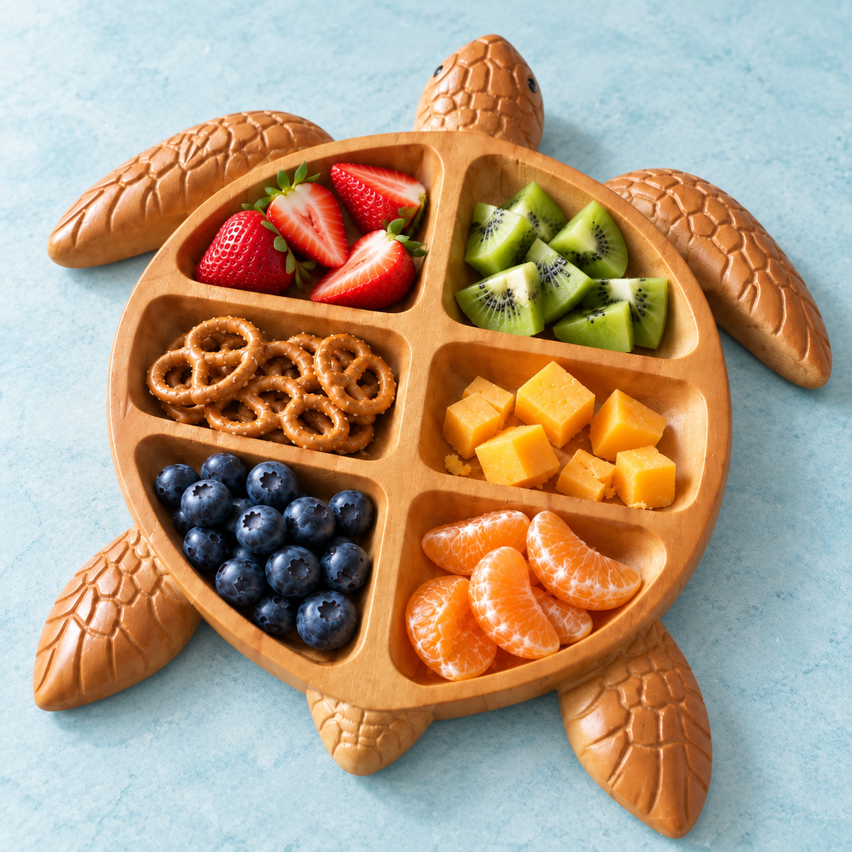 Wooden Turtle Snack Tray