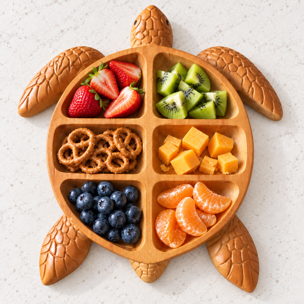 Wooden Turtle Snack Tray