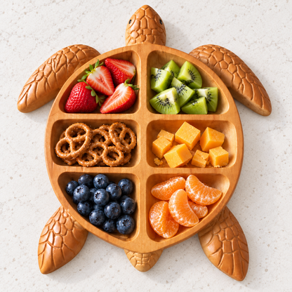 Wooden Turtle Snack Tray