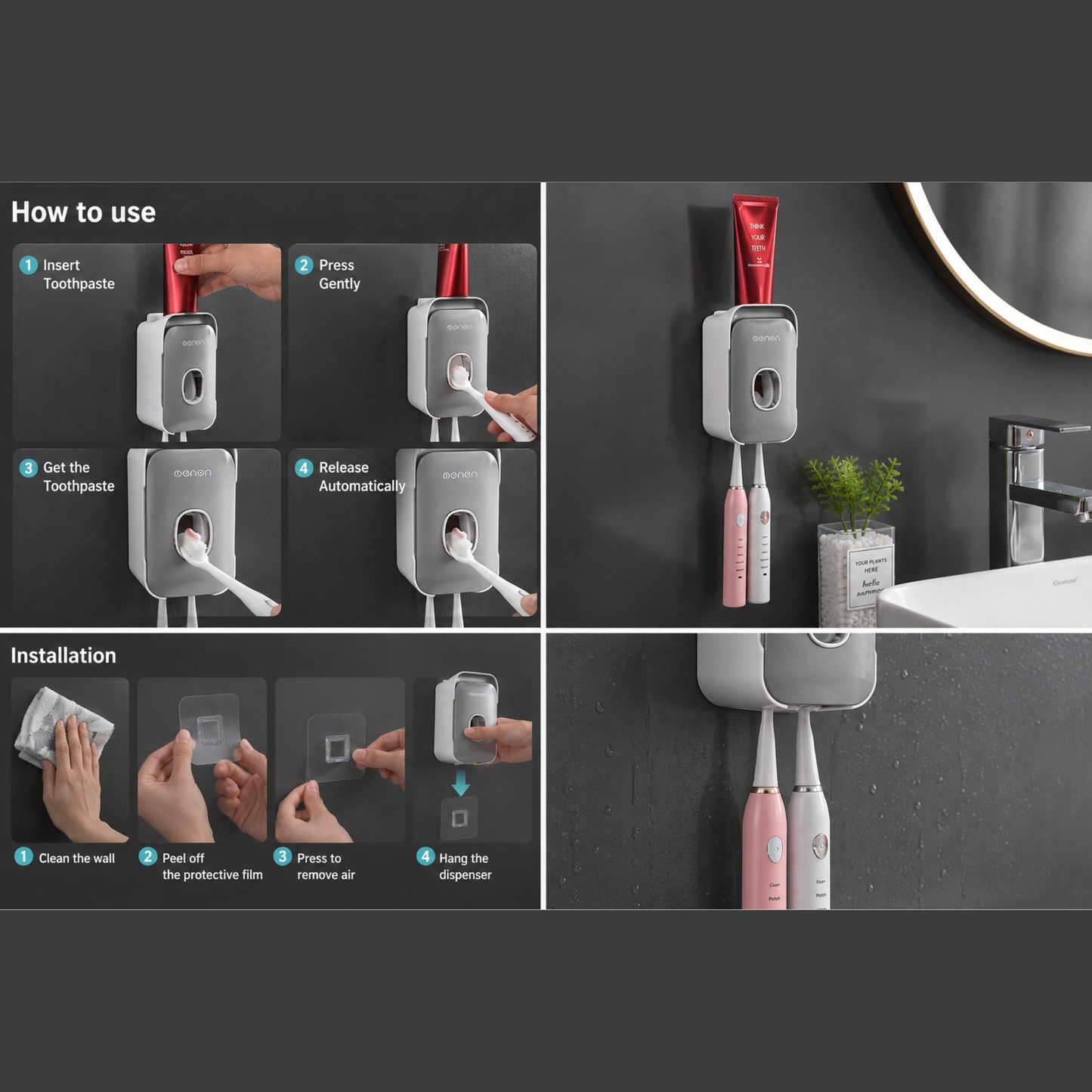 Wall-Mounted Toothpaste Dispenser