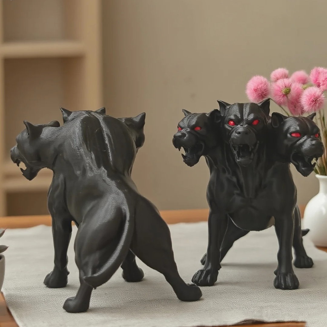 Gothic Three Headed Dog Statue