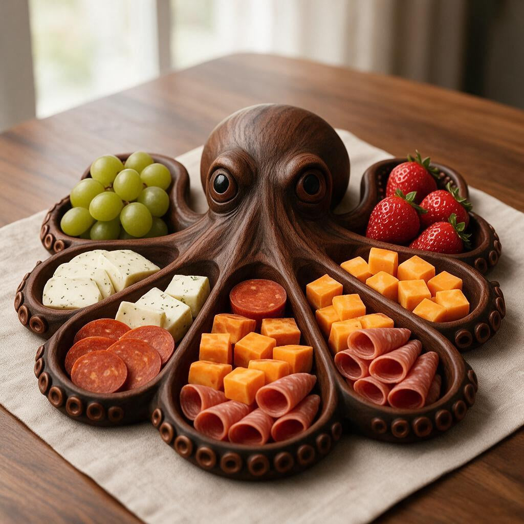 Wooden Octopus Serving Tray
